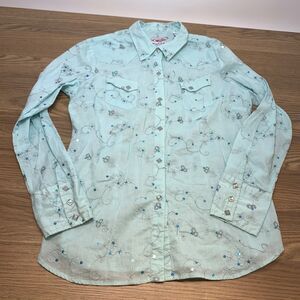 Roper Women's Western Equestrian Pearl Snap Long Sleeve Shear Shirt Size Large L